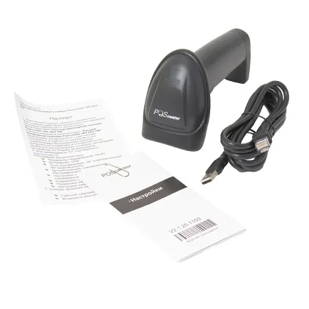 сканер штрих-кода poscenter hh 2d2 hd, usb, черный