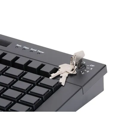 клавиатура программируемая poscenter s67b (67 клавиш, msr, ключ, usb), черная. (126060)
