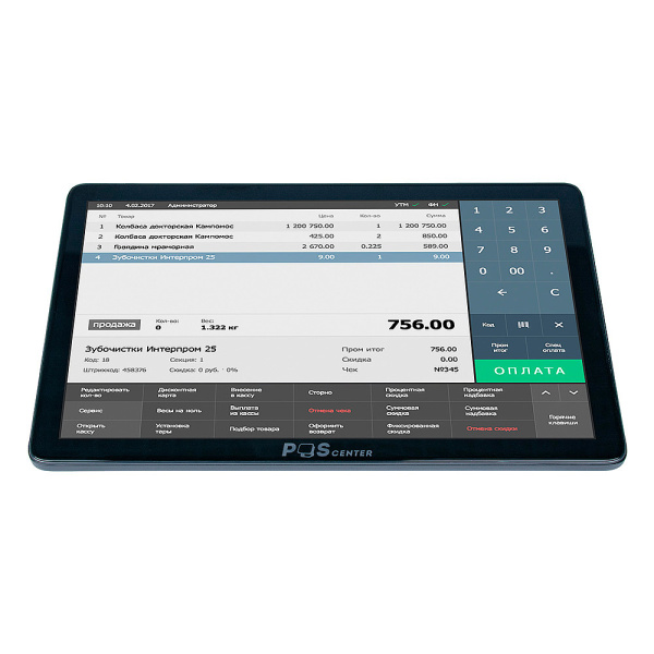 pos терминал poscenter wise lite (10, 1", j4125, ram 4gb, m2 ssd 128gb, wifi, bt) без ос (4824)
